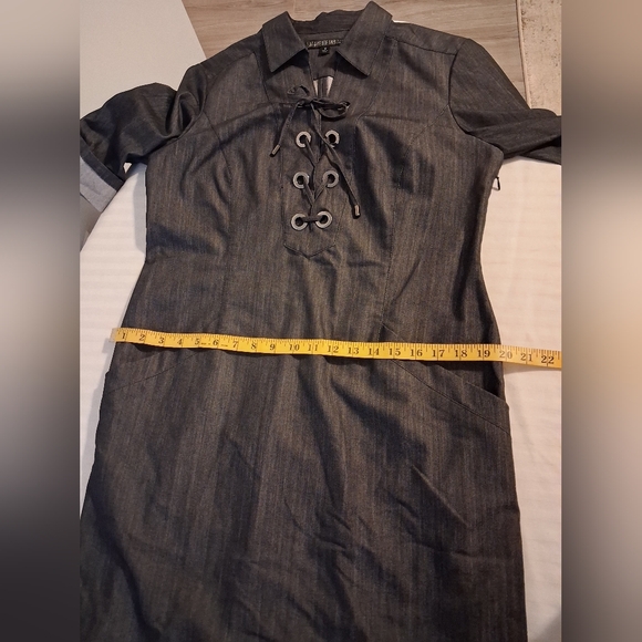 Lafayette 148 Darkwash Denim Midi Dress - Picture 11 of 14